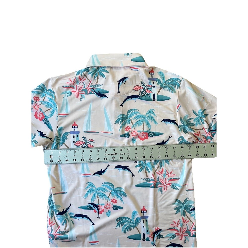 Bad Birdie Polo Shirt Mens Small Pink‎ Marino Golf Performance Dolphins Stretch - Picture 7 of 9